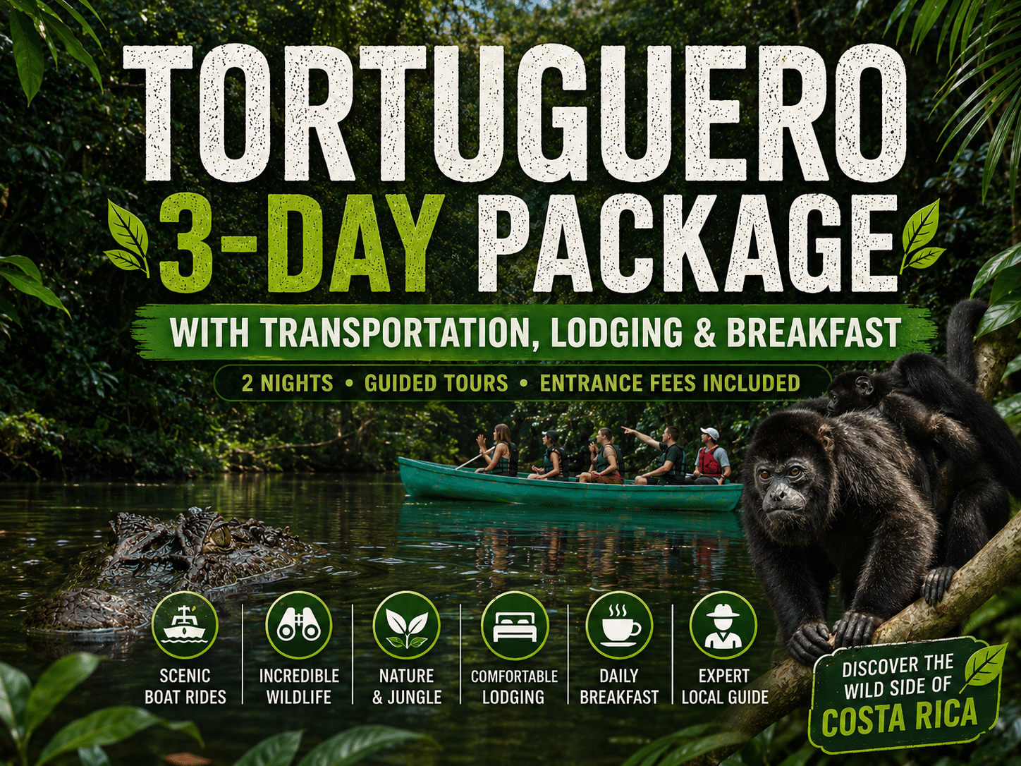 Tortuguero Wildlife Tours 3-day package